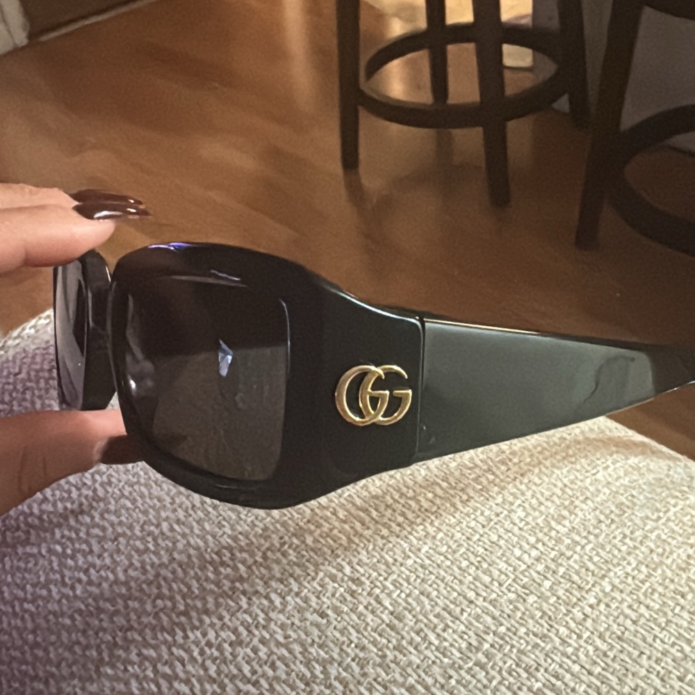 Gucci Black Sunglasses with Gold Accent